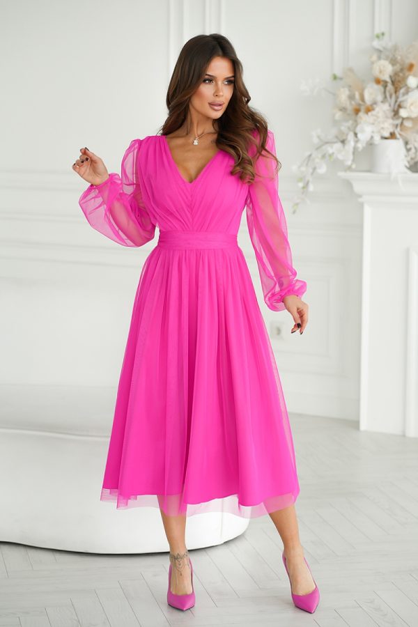 Pink Evening Dress in Evening Dresses with Polyester and Viscose