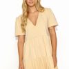 Beige Daydress in Day Dresses with Cotton and Spandex
