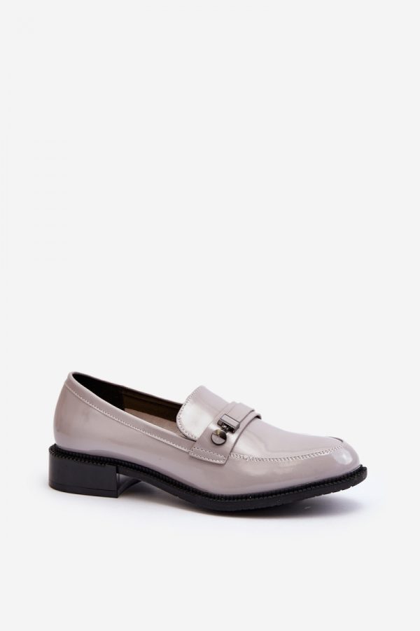 Grey Mocassin in Moccasins, Loafers with Fabric, Footbed, Upper Height and Heel Height