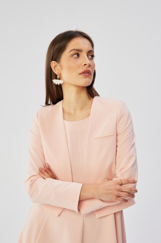 Pink Jacket in Jackets, Vests For Women with Spandex, Polyester and Viscose