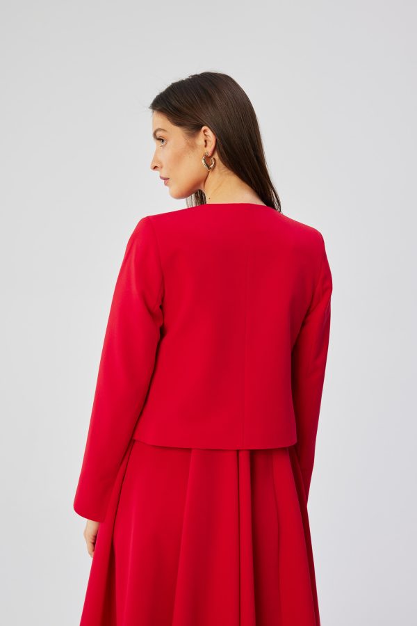 Red Jacket in Jackets, Vests For Women with Spandex, Polyester and Viscose