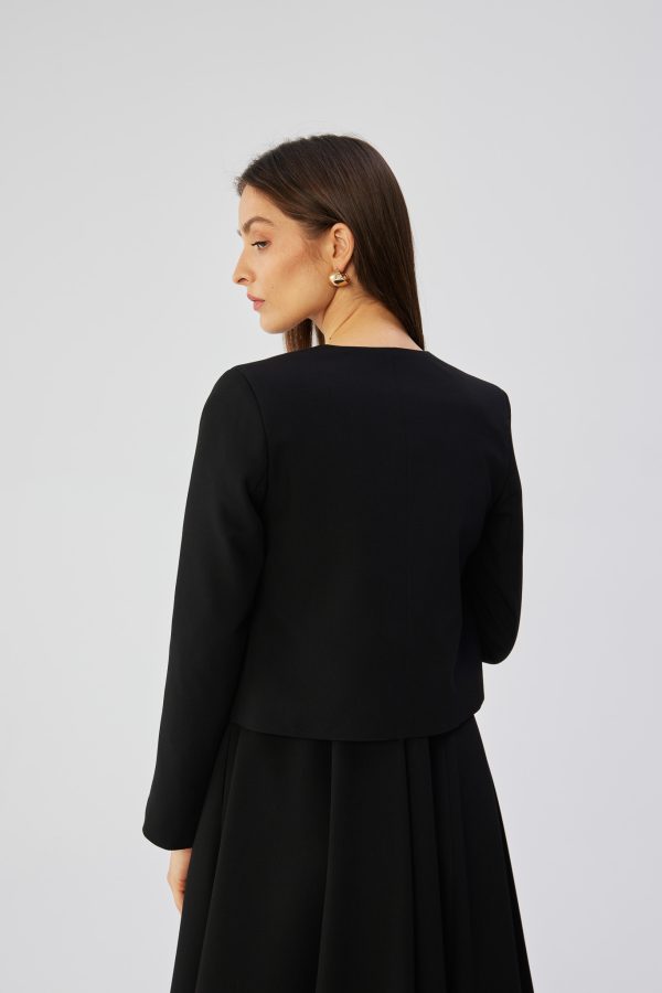 Black Jacket in Jackets, Vests For Women with Spandex, Polyester and Viscose