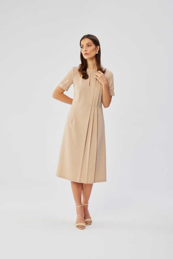 Beige Cocktail Dress in Formal Dresses, Cocktail Dresses with Spandex, Polyester and Viscose