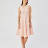 1019068 Pink Daydress in Day Dresses with Spandex, Polyester and Viscose