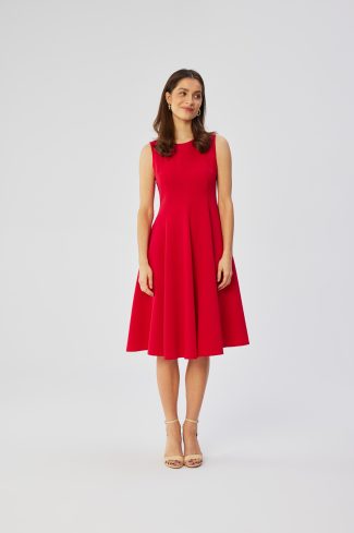 Red Daydress in Day Dresses with Spandex, Polyester and Viscose
