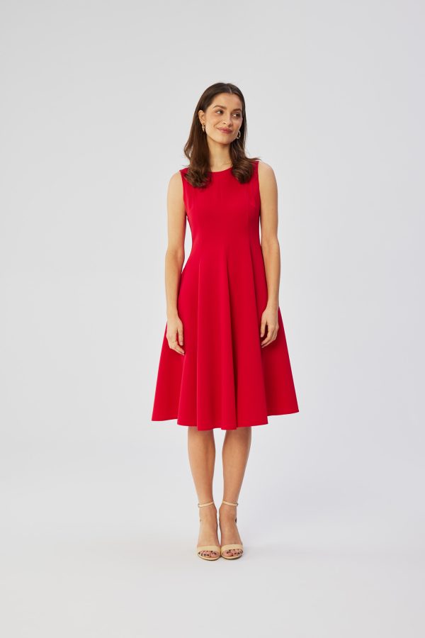 Red Daydress in Day Dresses with Spandex, Polyester and Viscose