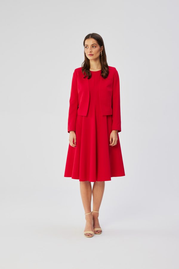 Red Daydress in Day Dresses with Spandex, Polyester and Viscose