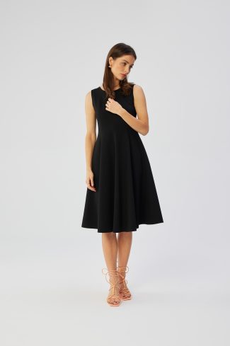 Black Daydress in Day Dresses with Spandex, Polyester and Viscose