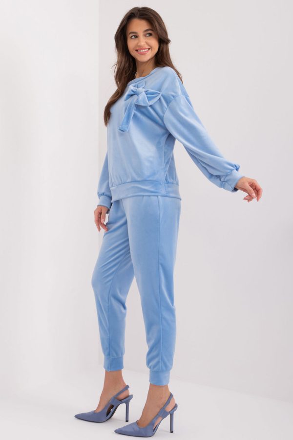 Blue Set in Pants, Trousers, Shorts with Spandex and Polyester