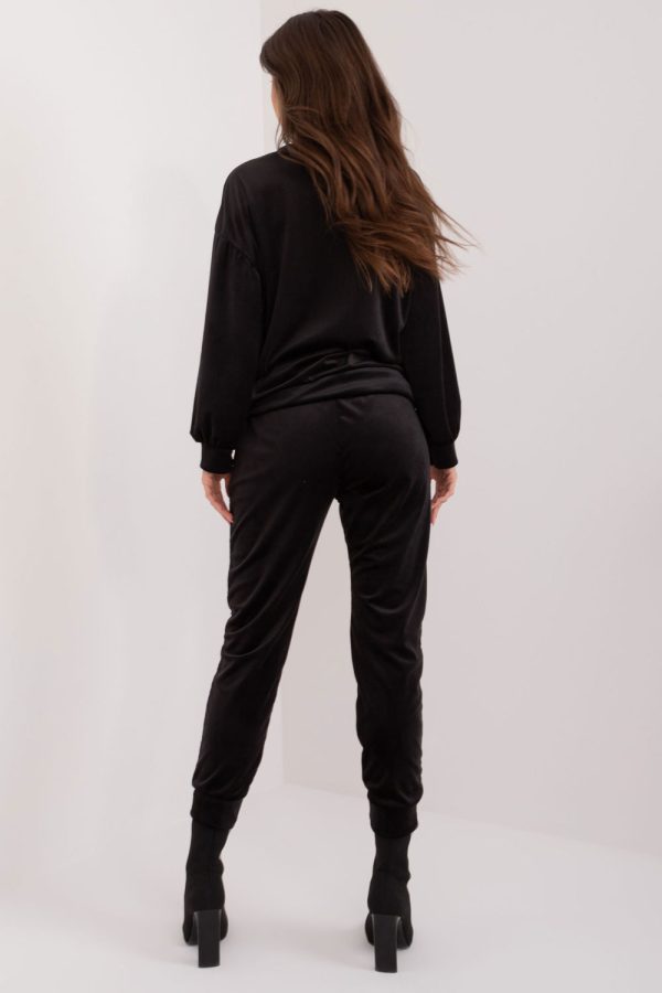 Black Set in Pants, Trousers, Shorts with Spandex and Polyester