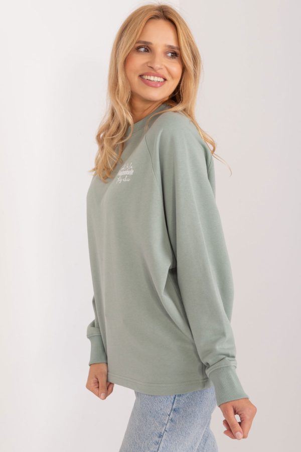 Green Sweatshirt in Sweatshirts For Women with Cotton and Polyester