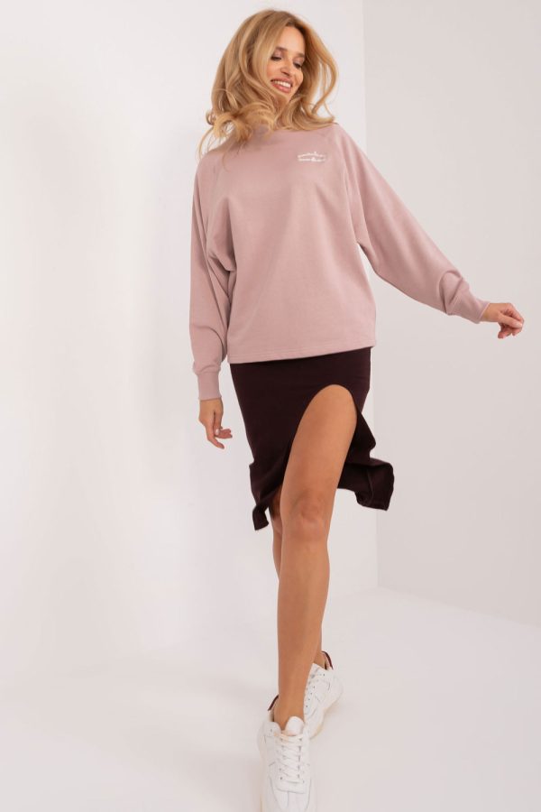 Pink Sweatshirt in Sweatshirts For Women with Cotton and Polyester