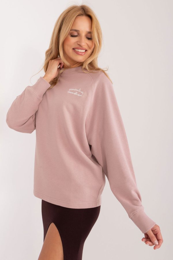 Pink Sweatshirt in Sweatshirts For Women with Cotton and Polyester