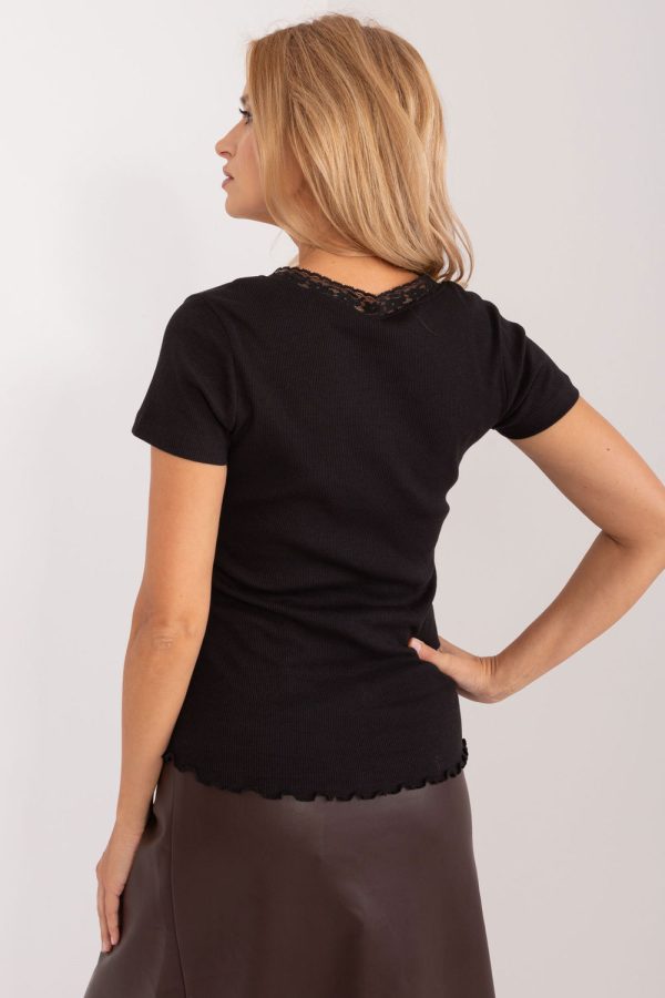 Black Blouse in Women`s Blouses, Tunics with Cotton and Polyester