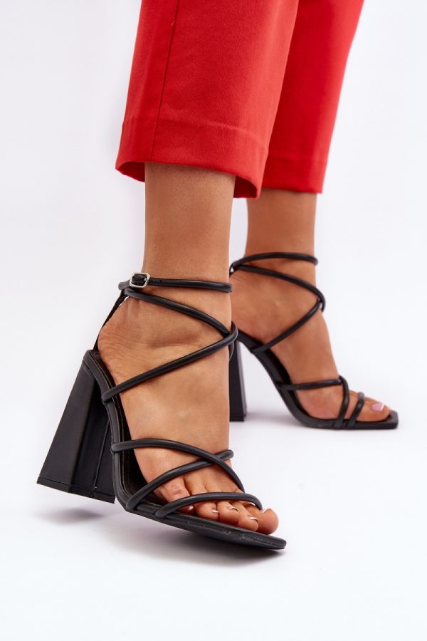 black Heel sandals model 193936 Step in style