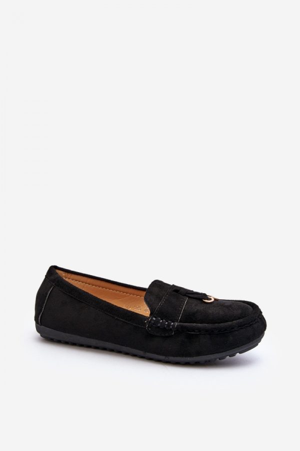 Black Mocassin in Moccasins, Loafers with Fabric, Footbed and Upper Height