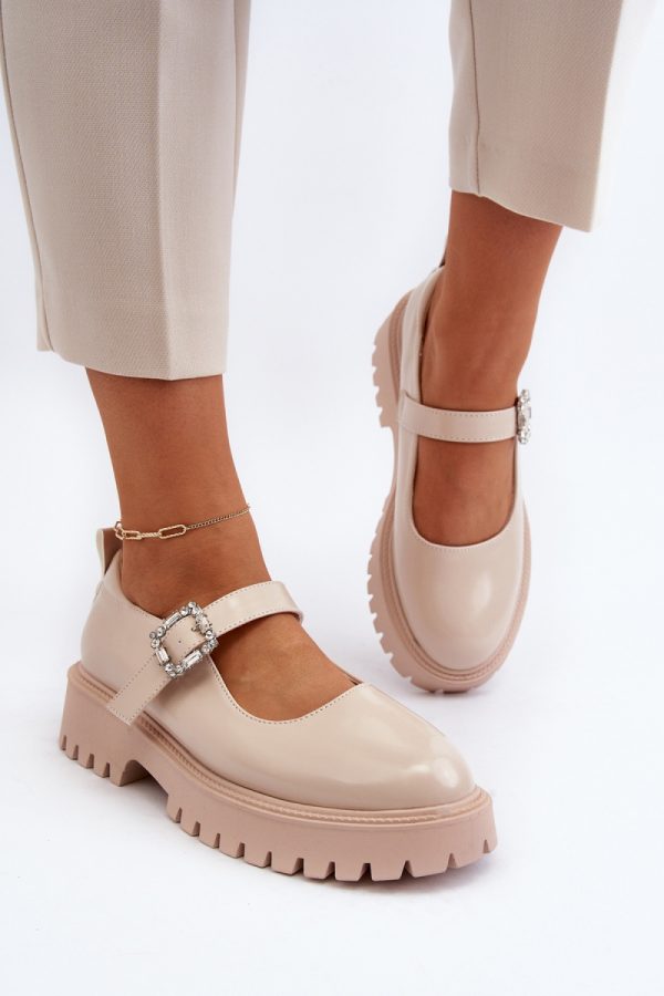 Beige Heeled Low Shoes in Women`s Ankle Boots & Booties with Fabric, Footbed, Upper Height, Heel Height and Platform Height