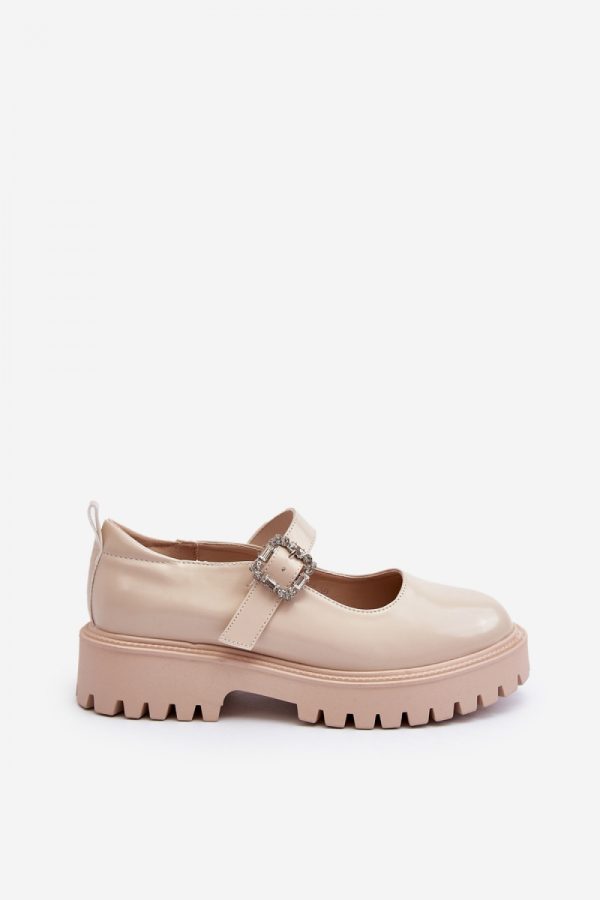 Beige Heeled Low Shoes in Women`s Ankle Boots & Booties with Fabric, Footbed, Upper Height, Heel Height and Platform Height