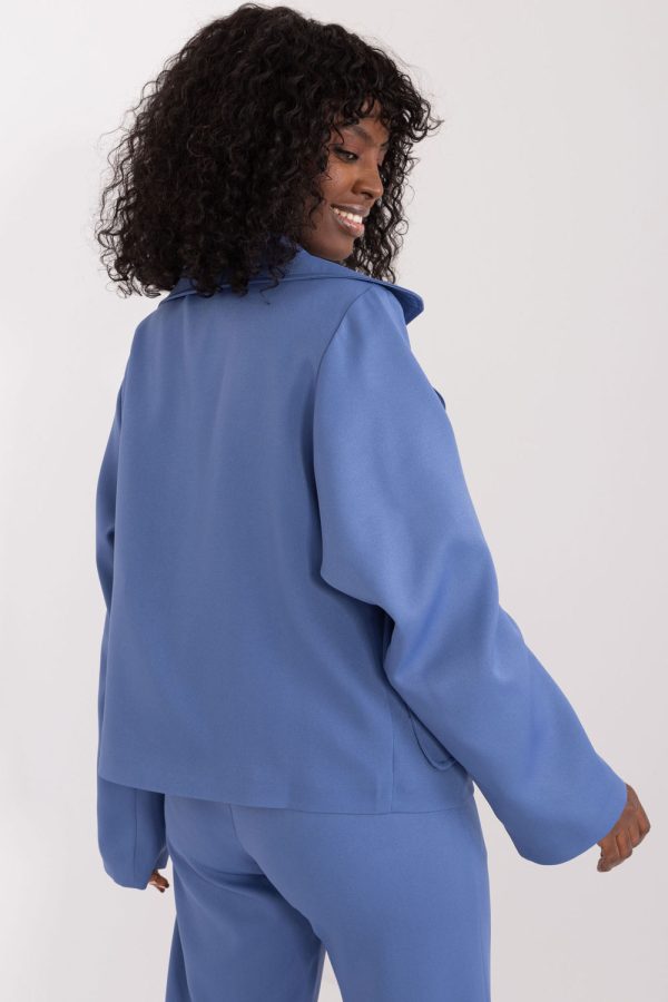 Blue Jacket in Jackets, Vests For Women with Cotton, Spandex and Polyester