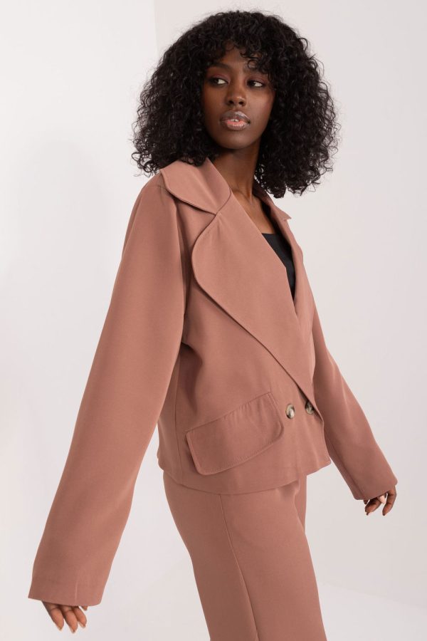 Brown Jacket in Jackets, Vests For Women with Cotton, Spandex and Polyester