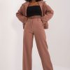Brown Trousers in Casual Pants For Women with Cotton, Spandex and Polyester