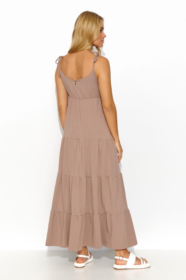 Brown Daydress in Day Dresses with Cotton and Spandex