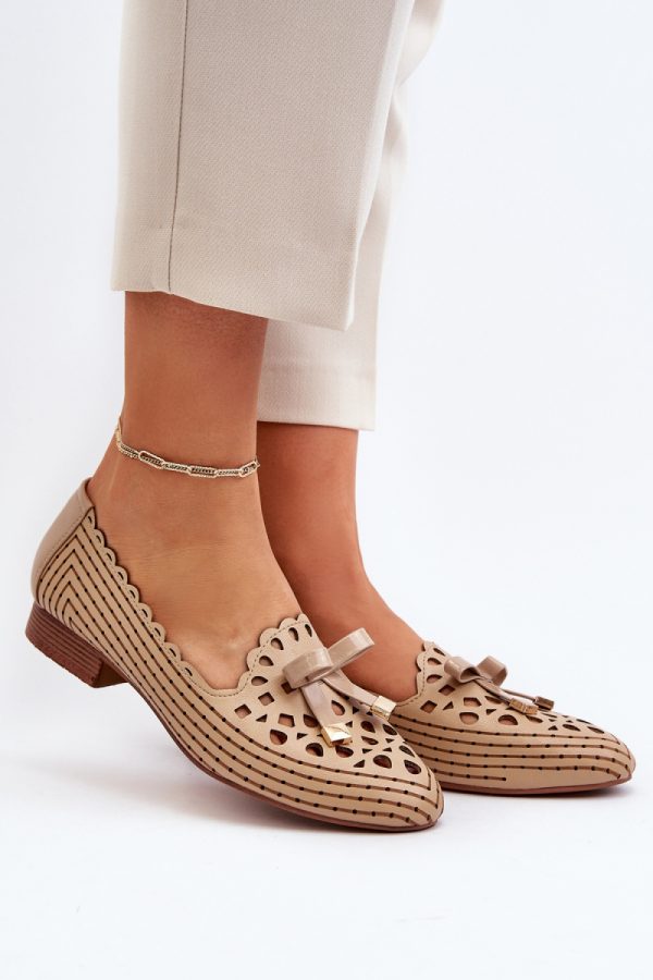Beige Ballet Flats in Ballet Flats, Ballet Pumps For Women with Fabric, Footbed, Upper Height and Heel Height