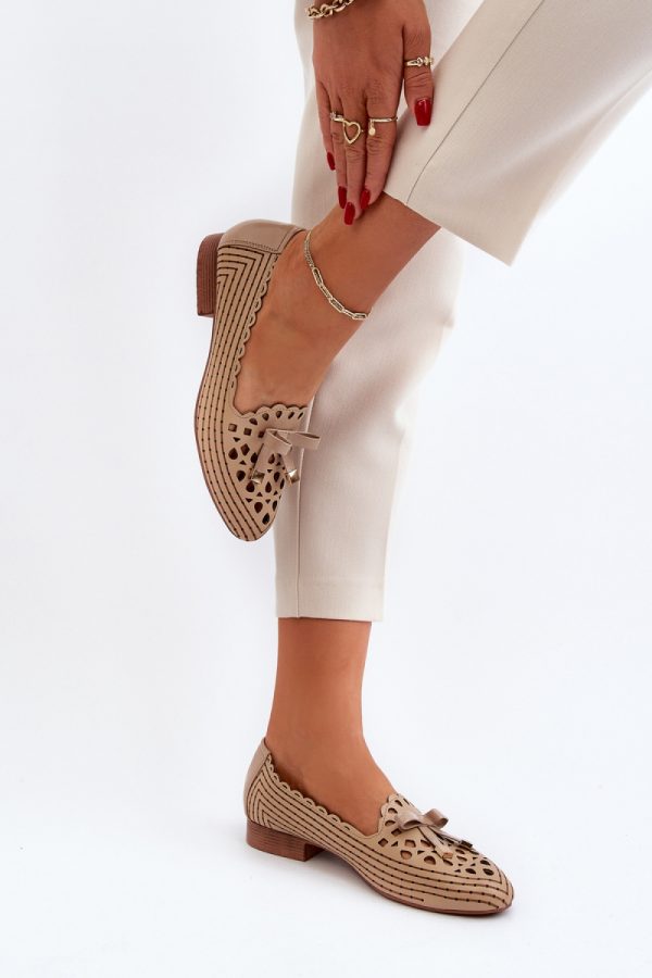 Beige Ballet Flats in Ballet Flats, Ballet Pumps For Women with Fabric, Footbed, Upper Height and Heel Height