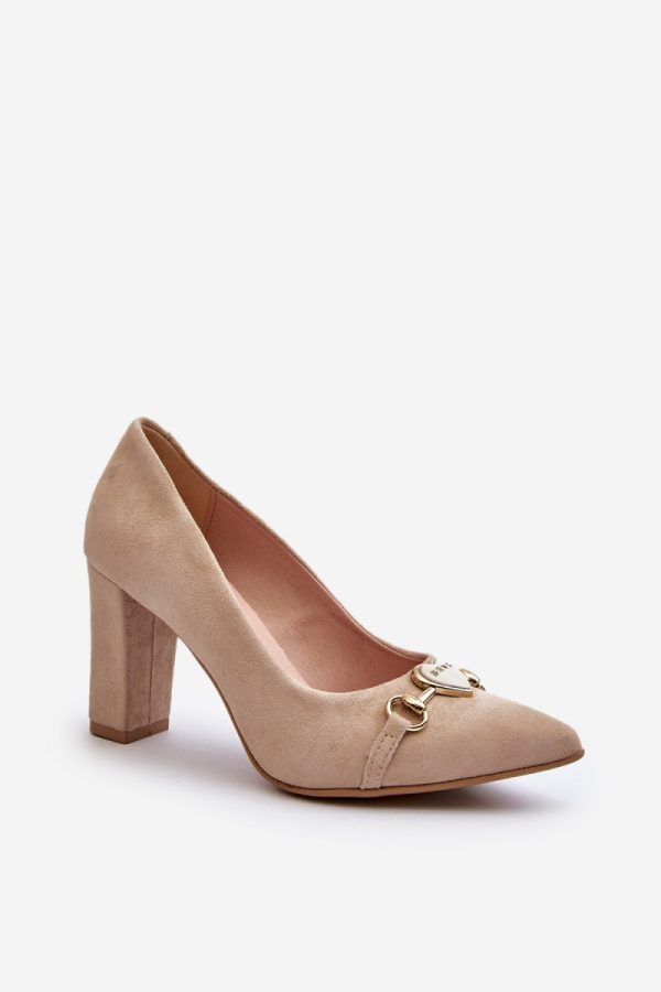 beige Block heel pumps model 194667 Step in style