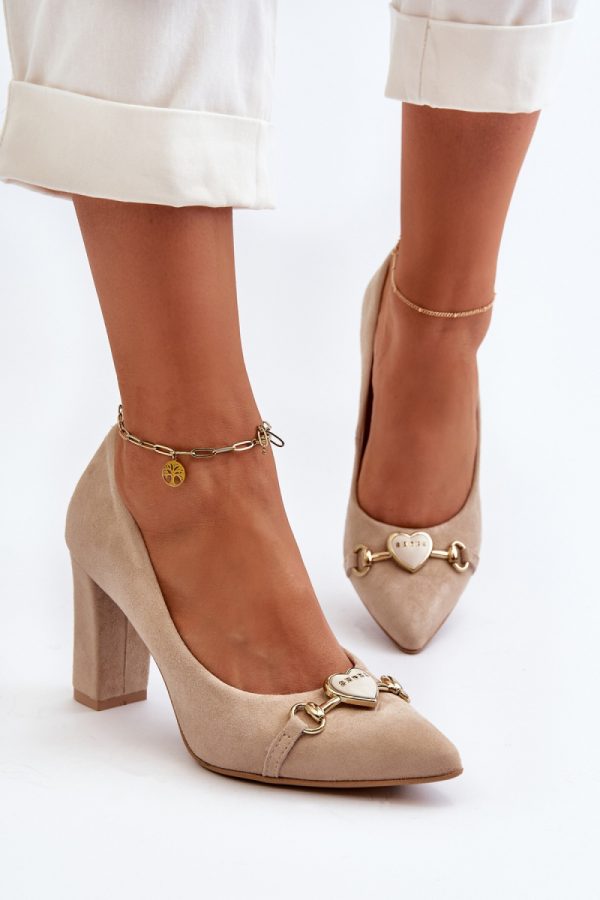 beige Block heel pumps model 194667 Step in style