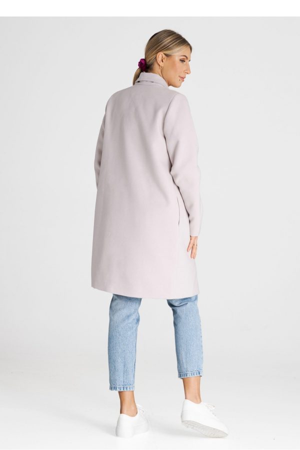 Beige Coat in Women`s Coats, Jackets with Polyester and Viscose