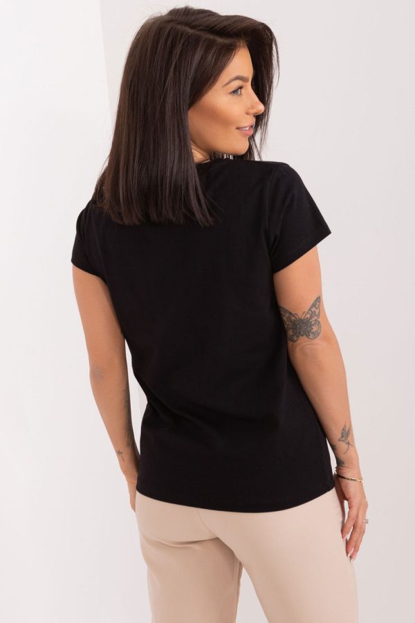 Black Blouse in Women`s Blouses, Tunics with Cotton and Spandex
