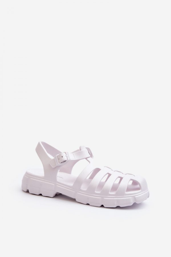 White Sandals in Sandals & Flip-Flops For Women with Fabric, Footbed and Sole Height