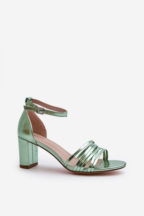Green Heel Sandals in Sandals & Flip-Flops For Women with Fabric, Footbed and Heel Height