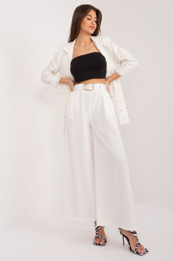 Beige Women Trousers in Pants, Trousers, Shorts with Spandex and Polyester