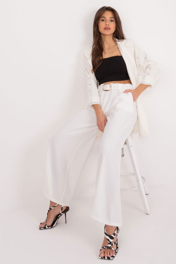 Beige Women Trousers in Pants, Trousers, Shorts with Spandex and Polyester