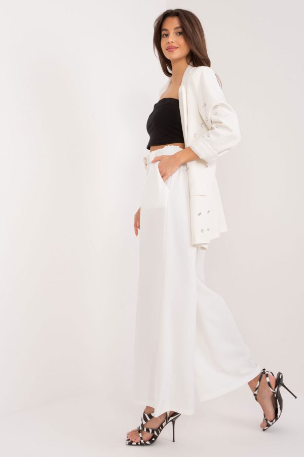 Beige Women Trousers in Pants, Trousers, Shorts with Spandex and Polyester