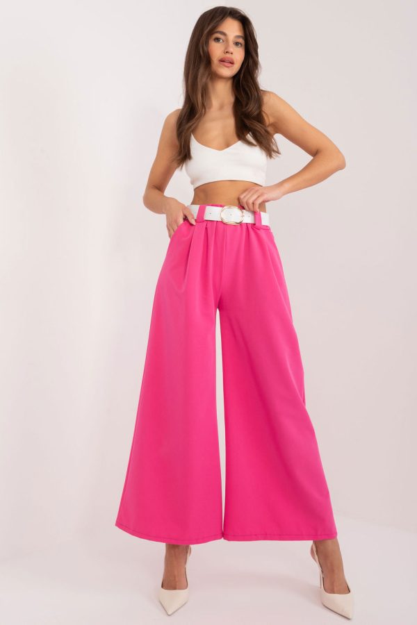 Pink Women Trousers in Pants, Trousers, Shorts with Spandex and Polyester