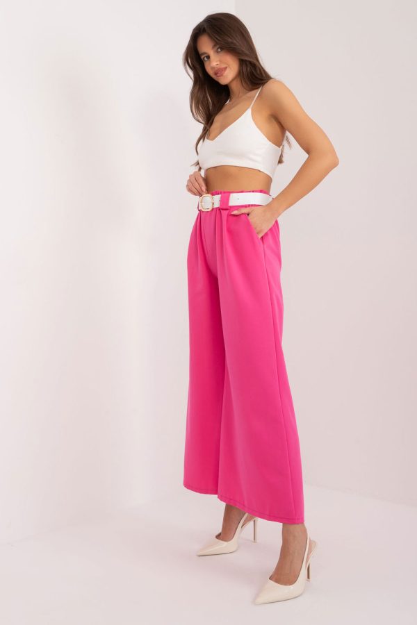 Pink Women Trousers in Pants, Trousers, Shorts with Spandex and Polyester