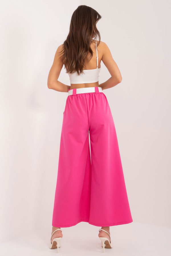Pink Women Trousers in Pants, Trousers, Shorts with Spandex and Polyester