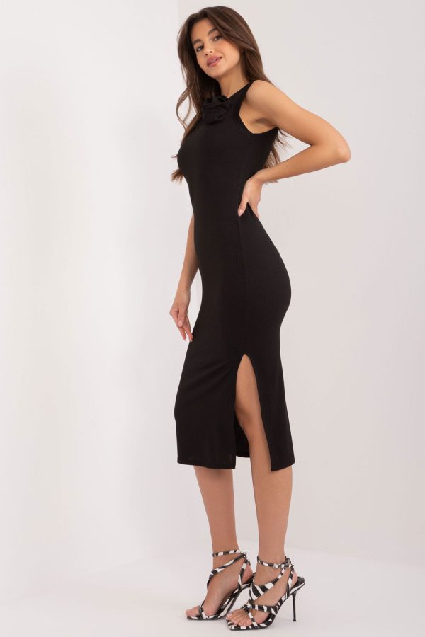 Black Daydress in Day Dresses with Spandex and Polyester