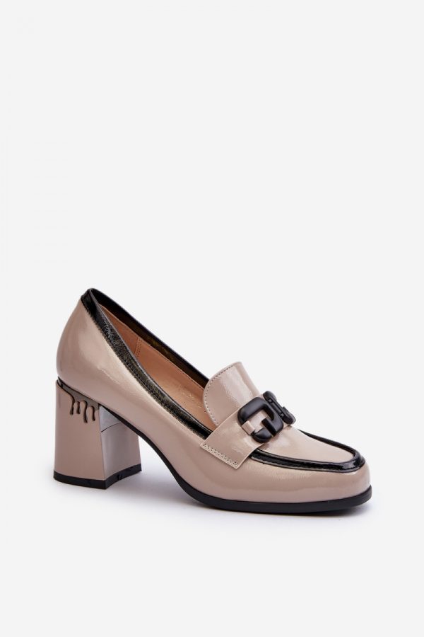 Beige Heeled Low Shoes in Women`s Ankle Boots & Booties with Fabric, Footbed, Upper Height and Heel Height