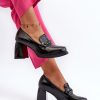 Black Block Heel Pumps in High Heel Pumps with Fabric, Footbed, Upper Height, Heel Height and Platform Height