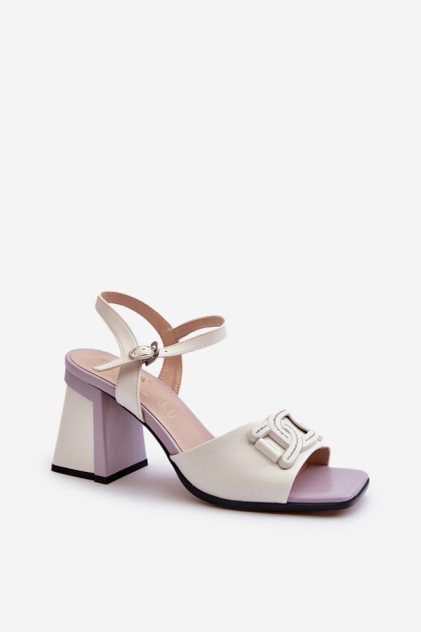 white Heel sandals model 195418 Step in style