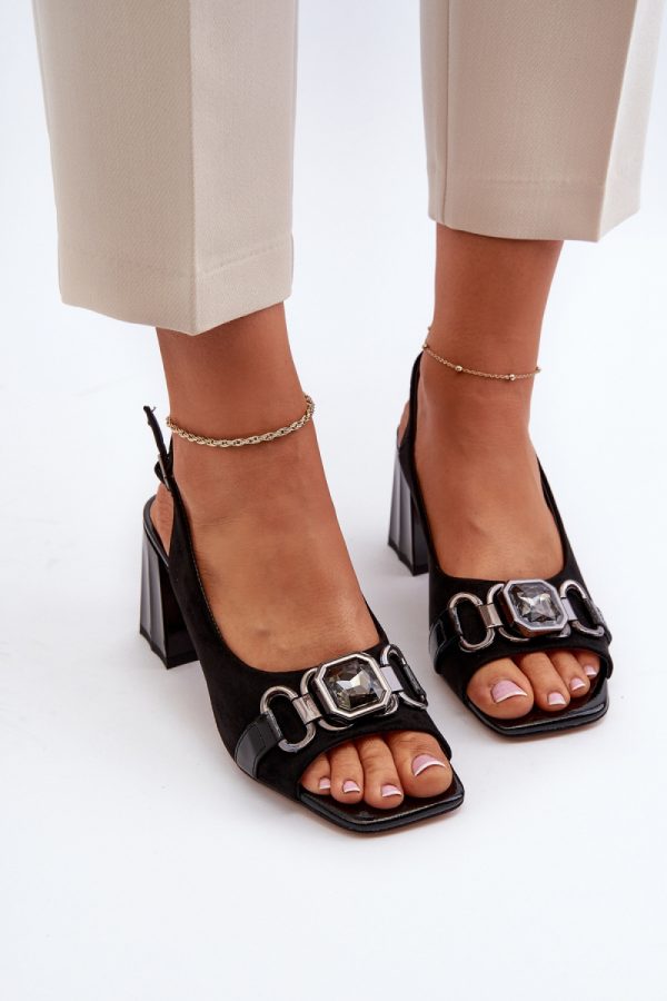 black Heel sandals model 195425 Step in style