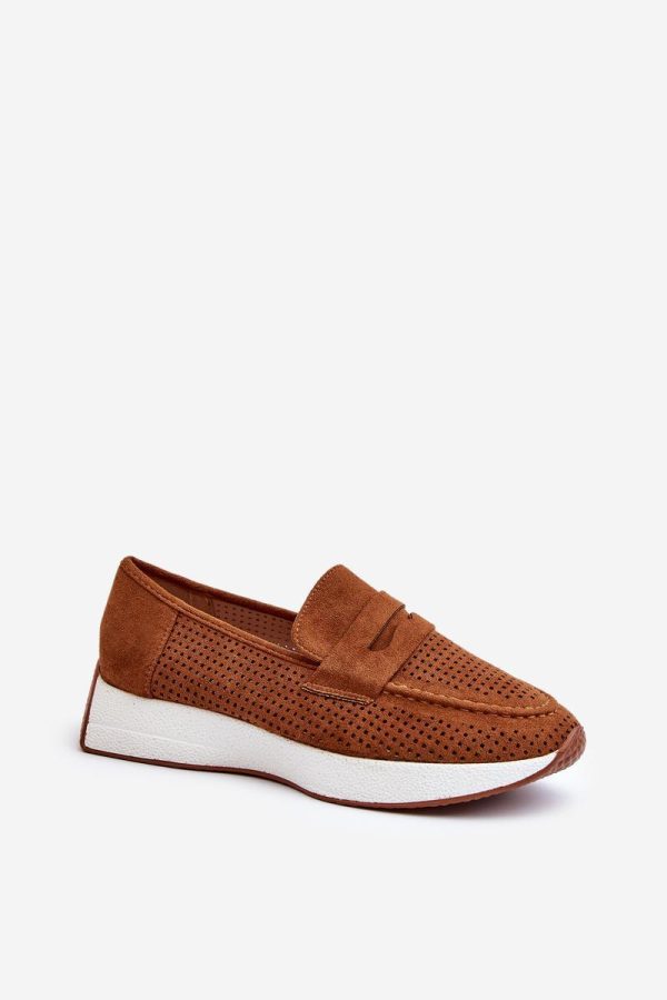 Brown Mocassin in Moccasins, Loafers with Fabric, Footbed, Upper Height and Platform Height