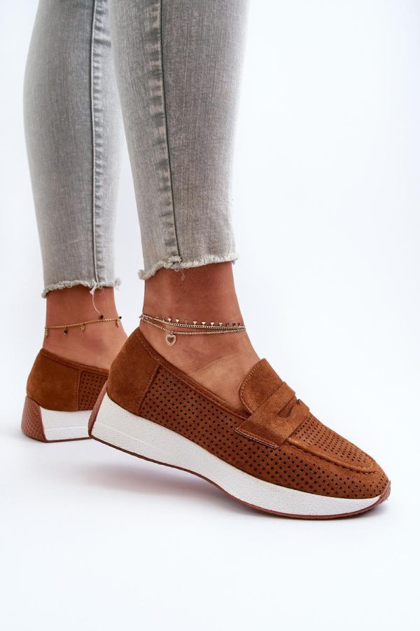Brown Mocassin in Moccasins, Loafers with Fabric, Footbed, Upper Height and Platform Height