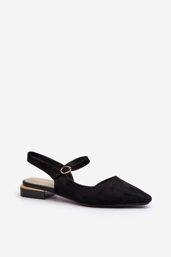 Black Ballet Flats in Ballet Flats, Ballet Pumps For Women with Fabric, Footbed and Heel Height