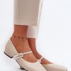 Beige Ballet Flats in Ballet Flats, Ballet Pumps For Women with Fabric, Footbed, Upper Height and Heel Height