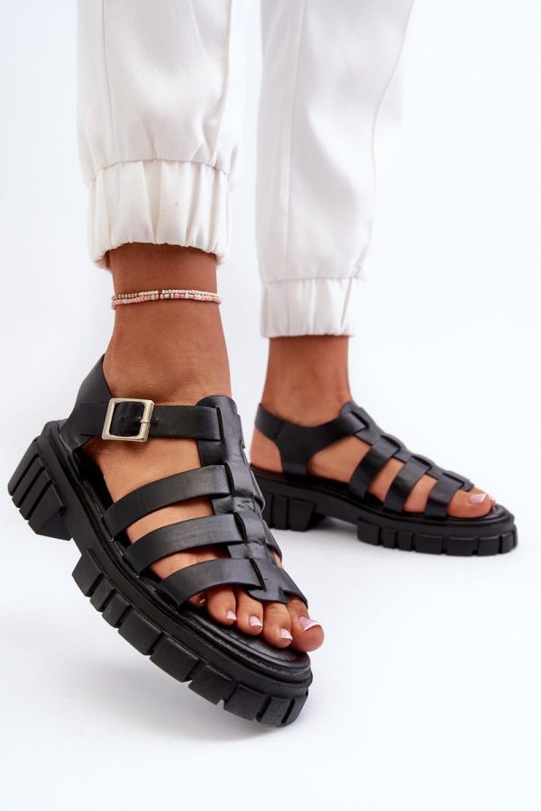 Black Sandals in Sandals & Flip-Flops For Women with Fabric, Footbed, Heel Height and Platform Height